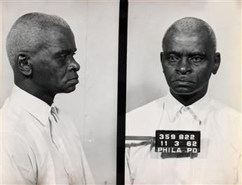 (AMERICAN CRIME) Thick white binder containing 400 mug shots of men and women who were picked up in Philadelphia for a range of petty c